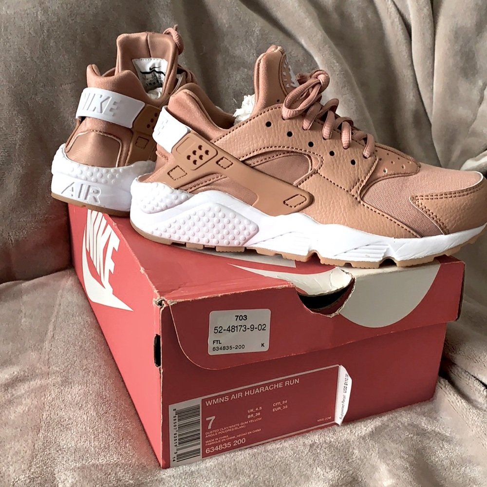 Dusted clay Huarache Nike shoes.